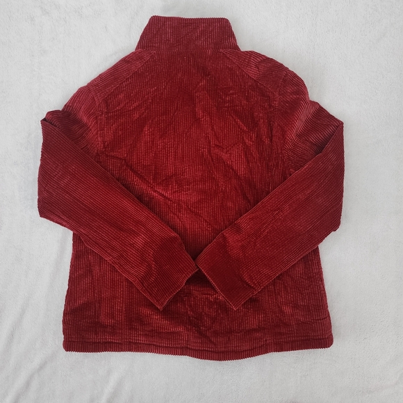 L. L. BEAN Women's Red Corduroy Flannel Plaid Lined Full Zip Jacket Medium Layer - Picture 7 of 11